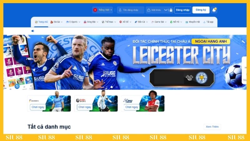 SIU 88 là nhà tài trợ chính thức của Leicester City SIU 88 là nhà tài trợ chính thức của Leicester City